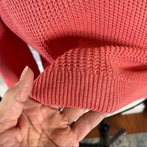 Hollister Scoop Neck Cotton Blend Orange Sweater-Small - Picture 4 of 10